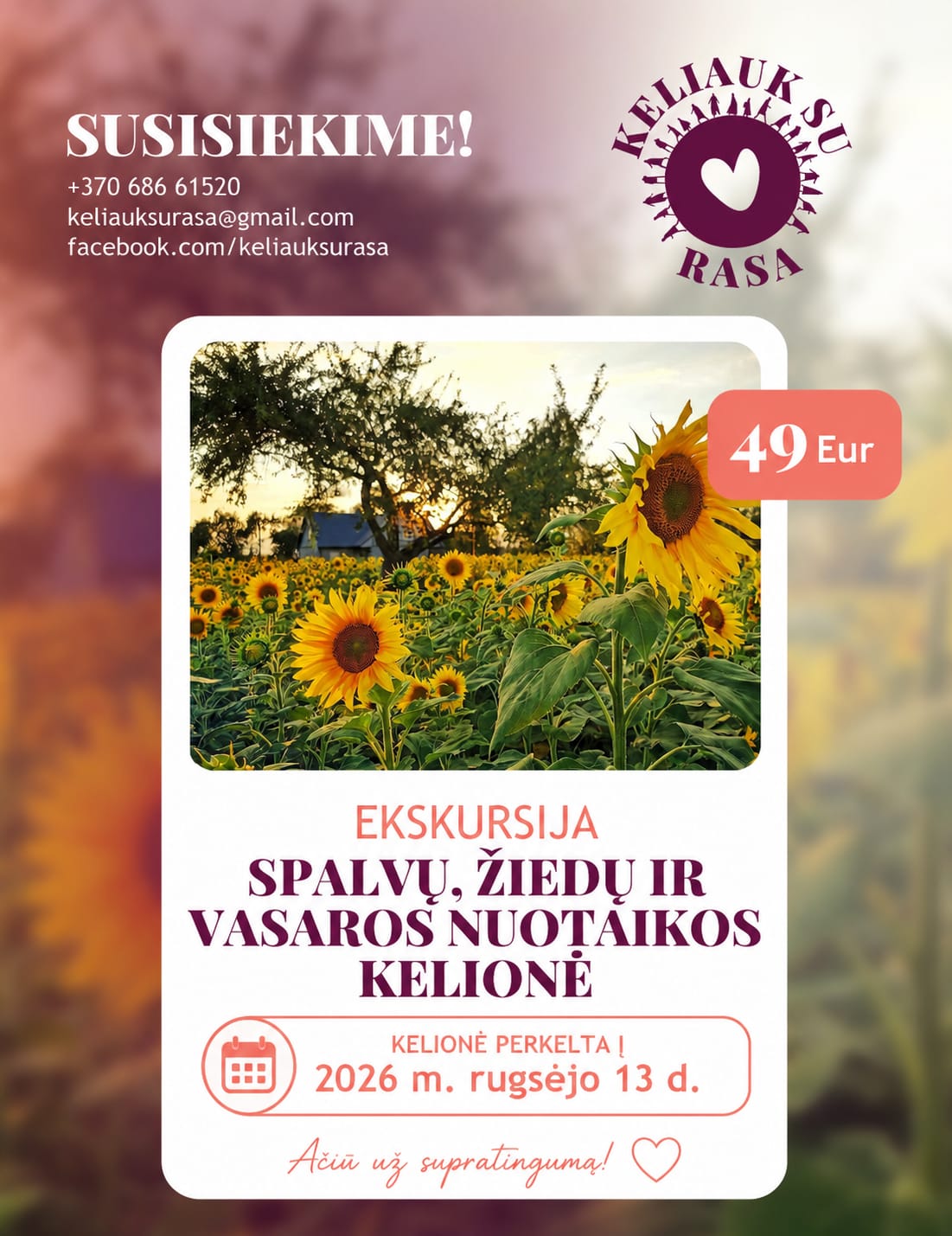 Spalvų, žiedų ir vasaros nuotaikos kelionė